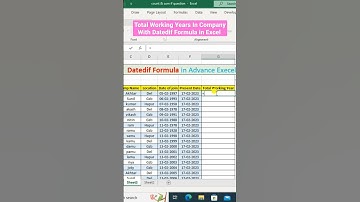 datedif function in Advance Excel #date #datedif #datedifformula #msexcel #excel @letsstudyexam16