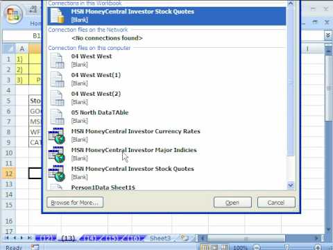 Excel Dynamic Chart #13: Web Query Stock Percent of Target Chart