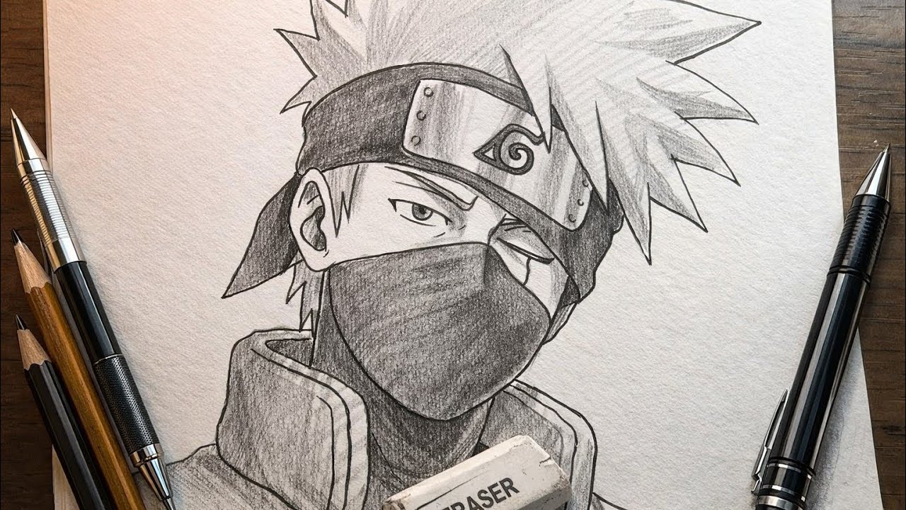 Easy Anime Drawing || How to Draw Kakashi Hatake || Naruto Drawing Tutorial for beginners