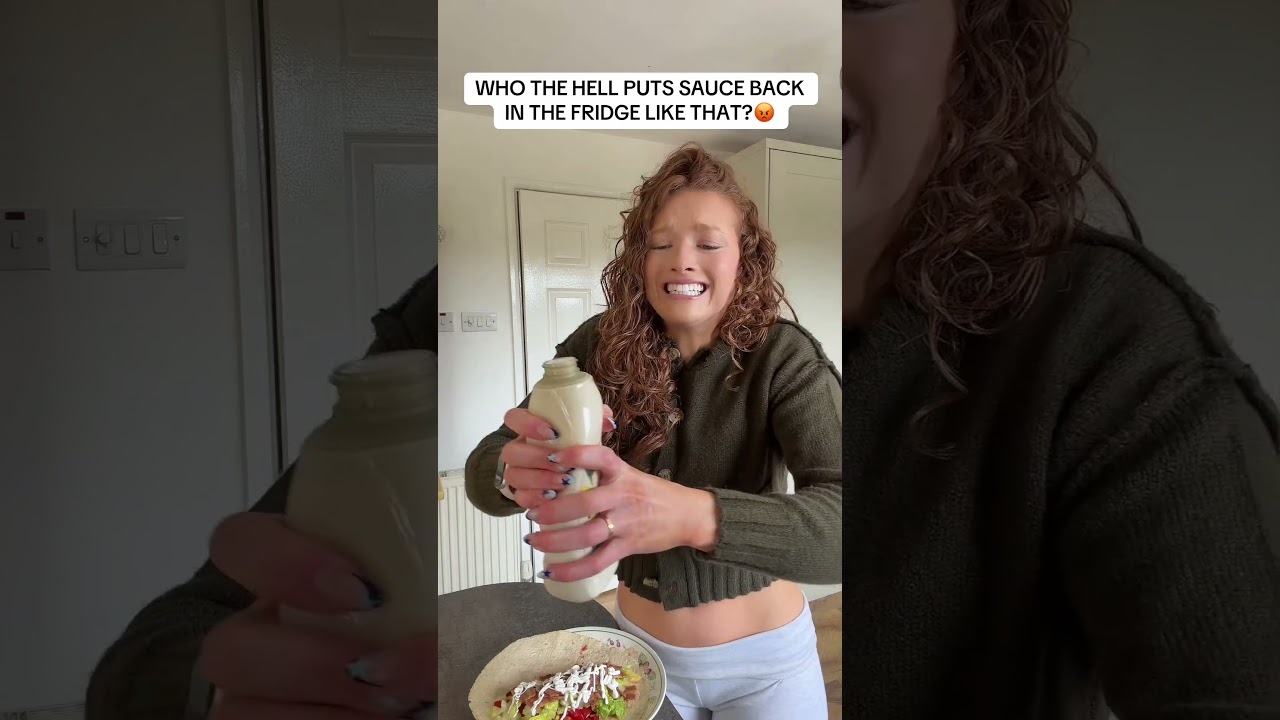 WHO THE HELL PUTS SAUCE BACK IN THE FRIDGE LIKE THAT? 😡😡 #fyp #squeezybottle #sauces #fridge