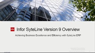 Infor SyteLine 9 ERP Overview Demo Video (8 minutes) screenshot 5