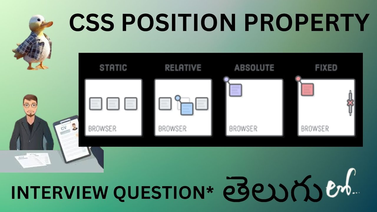 Web Development CSS POSITION PROPERTY ( Important Interview Question ...