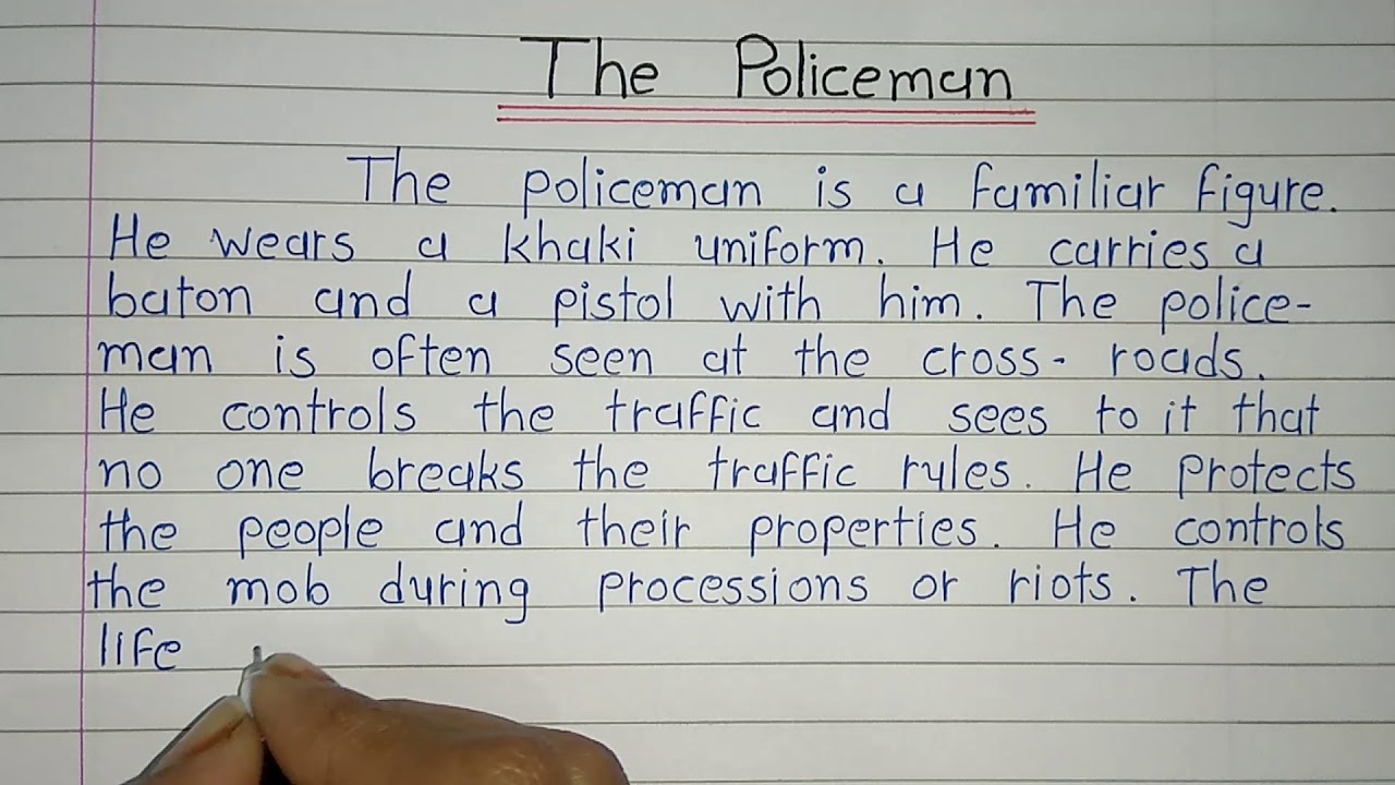 the policeman essay 20 lines