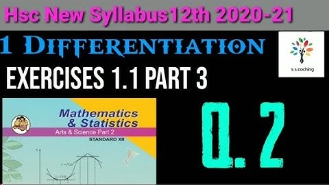 Differentiation part 4 Hsc class 12th new syllabus 2020-21 math 2  Maharashtra state board
