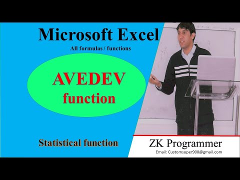 How to Calculate AVEDEV function of statistical function in MS  Excel