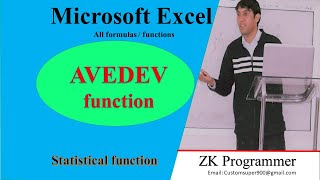 Famous How to Calculate AVEDEV function of statistical function in MS  Excel Net Worth
