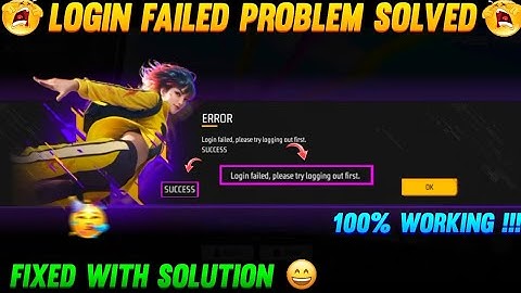 Free Fire Login Failed Please Try Logging Out First Problem Solution | Free Fire Login Problem | VOK