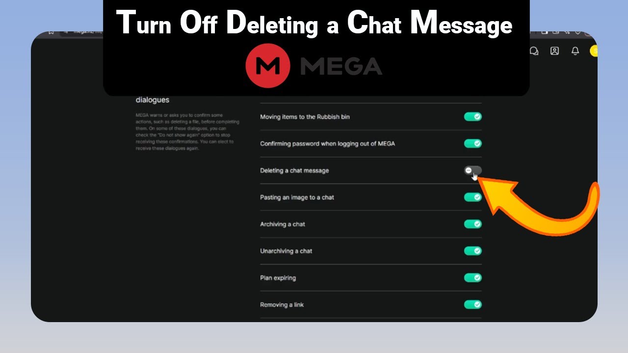 How to Turn Off Deleting a Chat Message on Mega [NEW] - YouTube