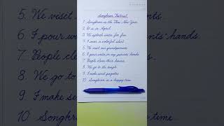 Cursive Writing Practice | 10 Simple Sentences | Songkran Festival | Cursive Handwriting Practice