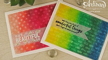 Sponging and Spritzing with Pattern Party Mask and Just Add Text