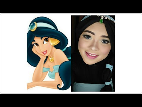 TUTORIAL HIJAB Disney's Aladdin - PRINCESS JASMINE  Inspire I By Vapinka Makeup