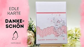 Edle Karte Dankeschön | einfach elegant | simpel card | für Anfänger | Tut | Schritt für Schritt