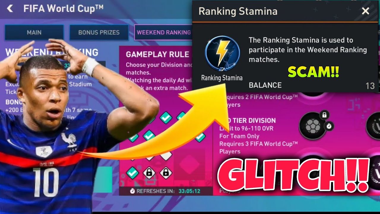 GLITCH!! THIS WEEKEND RANKING ARE COMPLETE SCAM IN FIFA MOBILE 22 | WORLD CUP GLITCH IN FIFA MOBILE
