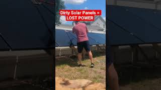 Oddly Satisfying Solar Panel cleaning - easy and cheap! #diy #solar