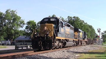 CSX SD40-2 2428 w/a Awesome Sick K5LA leads CSX F732-03 by Dudley, NC