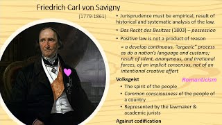 Friedrich Carl von Savigny and Henry Maine (Historical School of the Law)