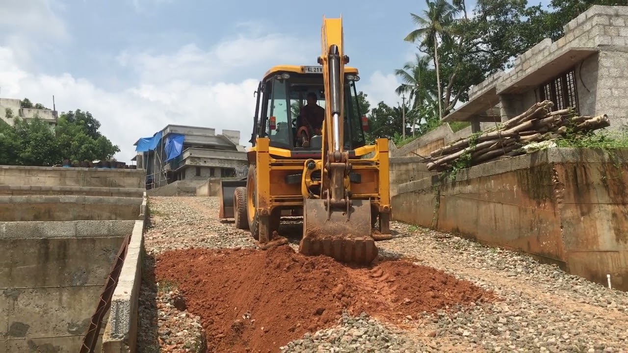jcb 3dx closing pits formed due to rain
