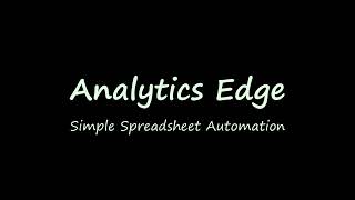Analytics Edge Add-in for Excel