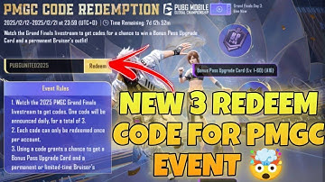 PMGC Code Redemption Event 2025 ✅ All New Redeem Codes | PUBG Mobile PMGC