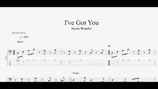 Stevie Wonder - I&#39;ve Got You (bass tab）