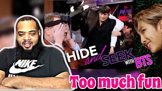 BTS \& Ashton Kutcher Play Hide \& Seek on The Late Late Show | REACTION (super edited)