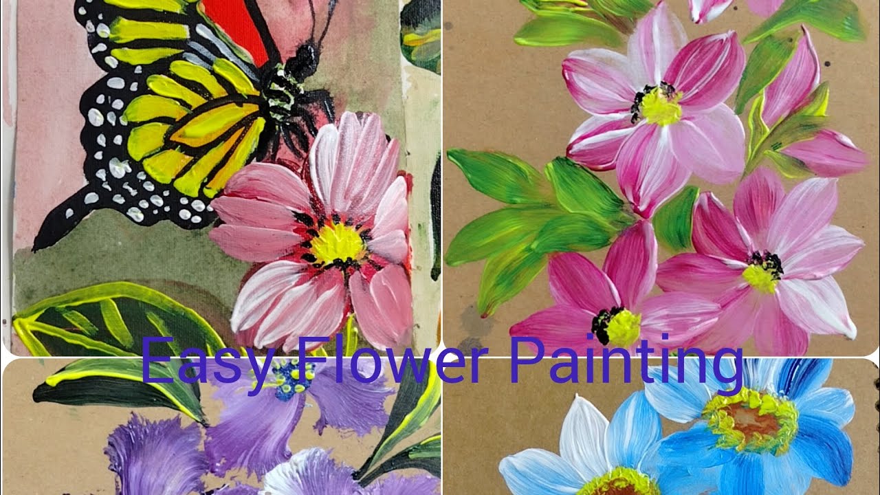 Easy Flower Painting for Beginners | Step by Step Tutorial - YouTube