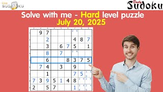 Solve With Me: Live Sudoku Daily Challenge | Hard Level Puzzle - July 20, 2025 screenshot 5