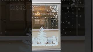Christmas Snow Shop Window Painting - White Winter Wonderland Scene - Seasonal Display Painter
