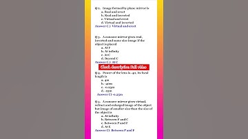JAC Board English Medium science class 10th objective Light - Reflection and Refraction chapter 10