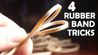 4 Incredible Tricks With Rubber Bands!  Super Easy, Very Impressive!!!