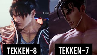 Jin Starting Screen Comparision ~ Strength isn't everything VS Power is everything ~ T7 vs T8