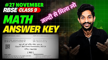 Class 9th Math Paper SOLUTION Half Yearly 2025-26 RBSE | 9th Math PAPER ANSWER KEY 27 NOVEMBER