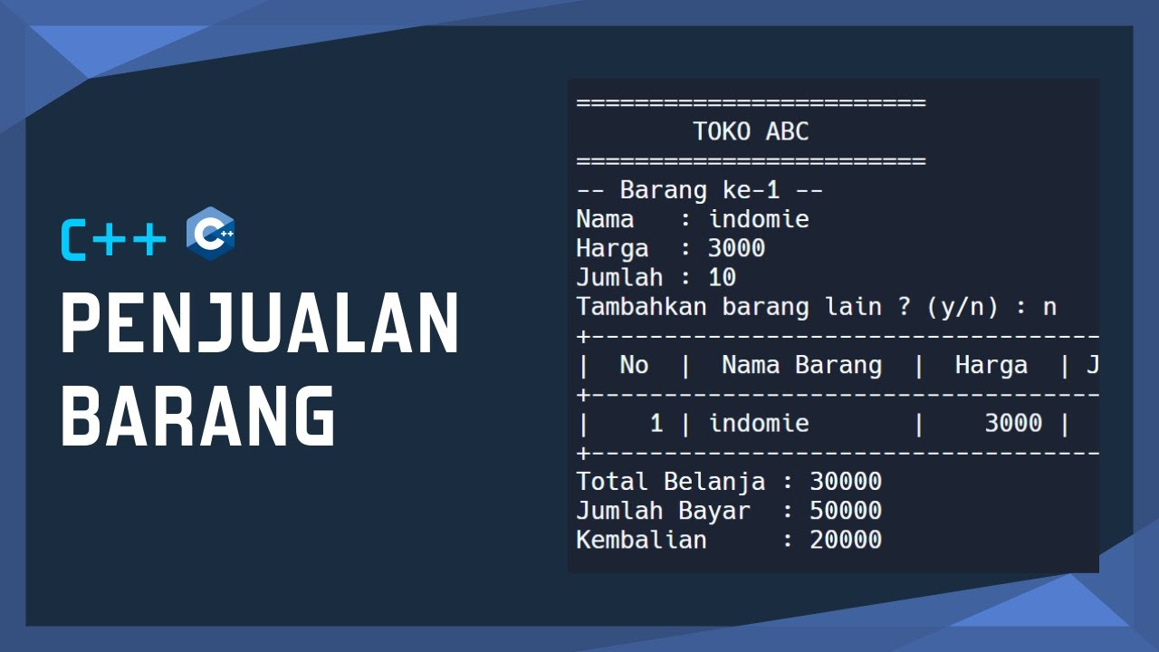 Aplikasi Penjualan Barang | C++ - YouTube