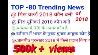 TOP-80 Trending News of November and December 2018 TOP-80 Trending News of November and December 2018