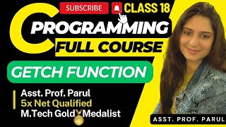 Getch() Function in C programming | CLASS 18 | FULL COURSE