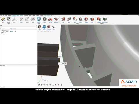 HyperWorks 2021: Geometry Creation, Surface Extend