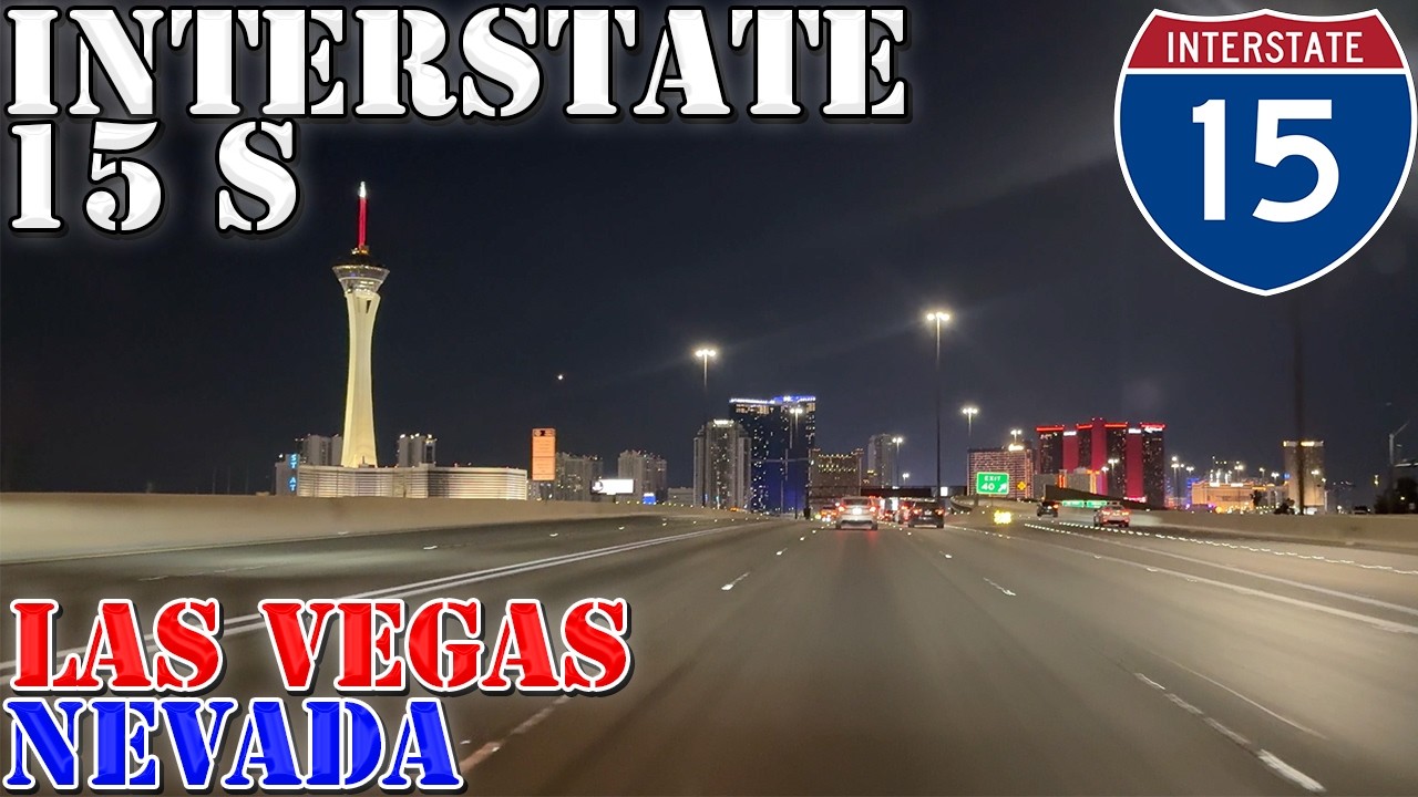 I-15 South - Las Vegas - Nevada - 4K Night Highway Drive - YouTube