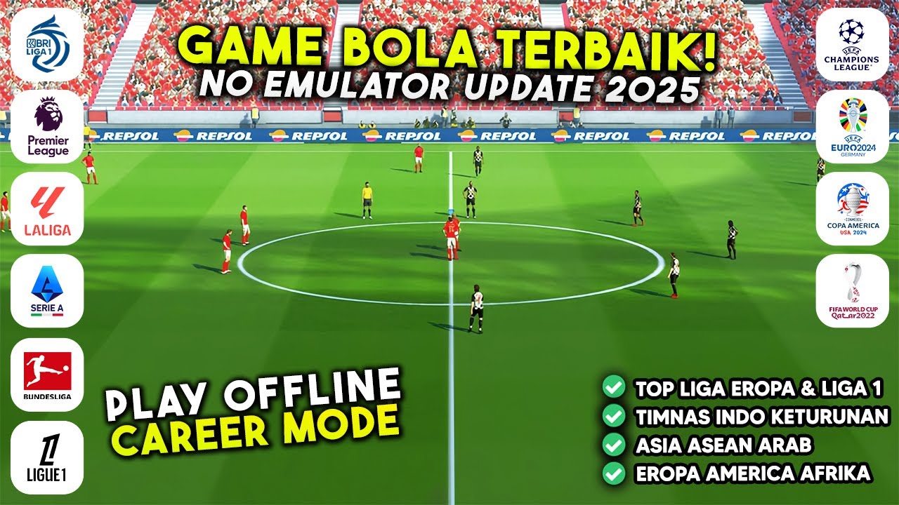 REKOMENDASI ! Game BOLA OFFLINE Terbaik Ringan Android ! Liga