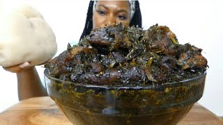 Asmr Mukbang Akwa Ibom Aditan Soup With Fufu