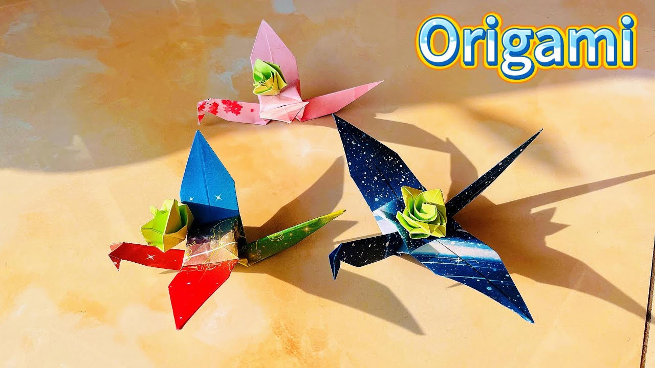 Fold a Dazzling Origami Crane with a Gorgeous Flower!