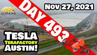 Tesla Gigafactory Austin 4K Day 493 11 27 21 Tesla TX IS GIGA TEXAS DRAINAGE SYS