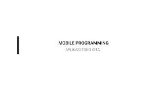 Aplikasi Mobile Programming - Tokokita