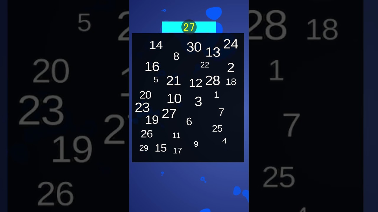 右脳・集中力・速読力も鍛えられる!瞬間数字探し脳トレクイズ!Shortバージョン2026#07!