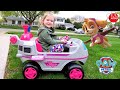 Paw patrol sky  helicopter ride on toy unboxing and review with zuza