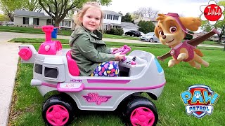 Paw Patrol Sky  Helicopter Ride On Toy Unboxing And Review With Zuza