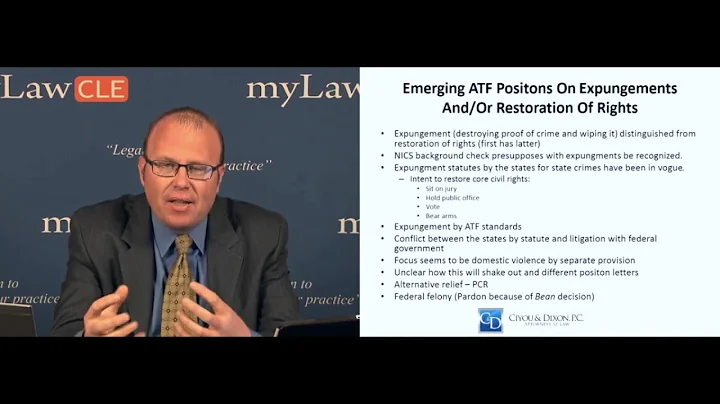 ATF Positions on Expungement Restoration of Gun Rights - LawPigeon Firearms Law with Bryan L. Ciyou