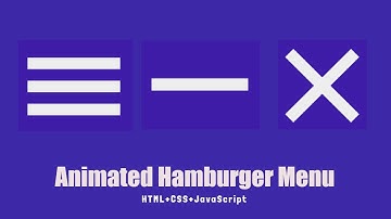 Transforming Hamburger Menu Icon / Animated Hamburger Button