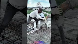 Concrete Slab Pouring Using a Concrete Pump | Reinforced Concrete Construction #shorts