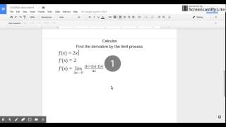 2.1  Finding the Derivative using the limit process