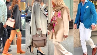 AUTUMN STREET STYLE ?MILAN STREET FASHION ??MILAN SHOPPING WALK FALL FASHION 2023 voguekorea